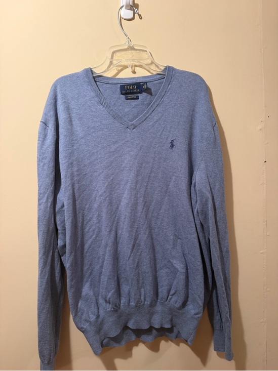 Ralph Lauren Other - Polo by Ralph Lauren Men’s Light Blue V-Neck Pima Sweater Soze Medium
